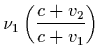 $\displaystyle \nu_1\left( { c+v_2\over c+v_1}\right)$