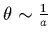 $\theta\sim{1\over a}$