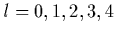 $l=0,1,2,3,4$