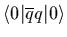 $\langle 0\vert\overline{q}q\vert\rangle$