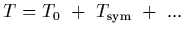 $T=T_0\ +\ T_{\rm sym}\ + \ ...$
